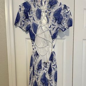 Boutique Lace Sheer Midi Dress